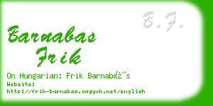 barnabas frik business card